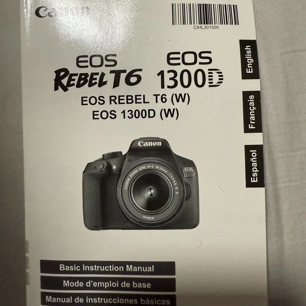 Canon Black Rebel T6 DSLR Camera Body with Ergonomic Grip and Pentaprism Housing